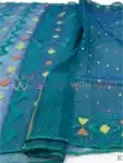 Exclusive Jamdani Saree Blue Palisade With Multicolor Design BJ041923G (3)