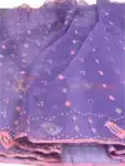 Exclusive Original Jamdani Saree Middle blue purple With Multicolor Design BJ041923B (7)