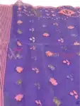 Exclusive Original Jamdani Saree Middle blue purple With Multicolor Design BJ041923B (7)