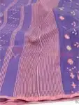 Exclusive Original Jamdani Saree Middle blue purple With Multicolor Design BJ041923B (7)