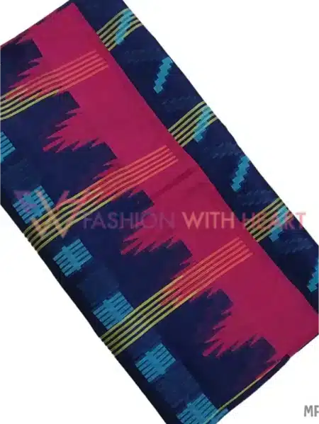 Monipuri handwoven soft cotton navy blue saree