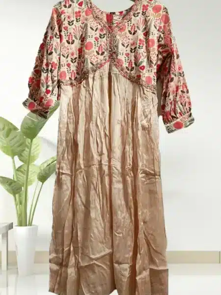 Comfortable Soft Silk Nayra Cut Multicolor Printed Dress