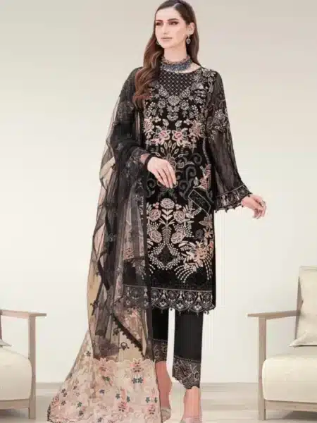 Exclusive Chiffon Salwar Kameez with Embroidery Work