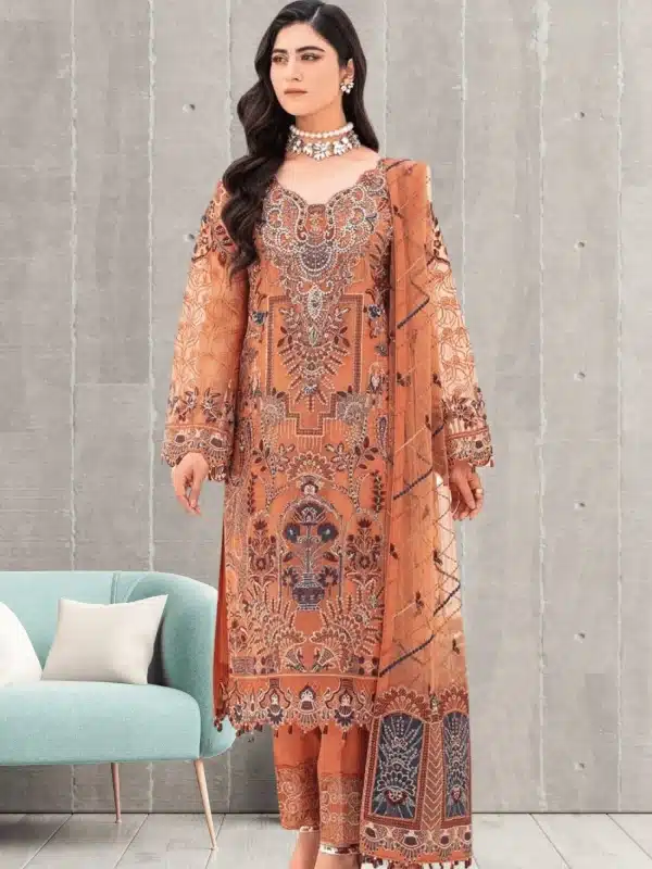 Pakistani Organza Salwar Kameez with Embroidery Work