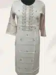 Round Neck Beautiful Kurta with Multicolor Embroidery Work