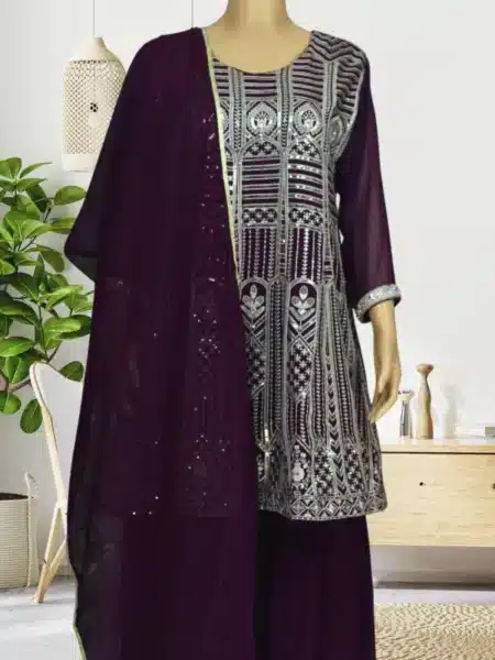 Exclusive Georgette Sharara with Embroidery work Collection