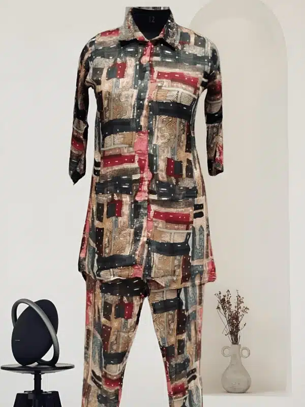 Chromatic Co-Ord Set with Fancy Work Collection ICS03012024A (5)