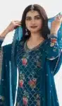 Elegant Indian Pakistani Party Wear Women’s Ready-to-Wear Salwar Kameez Palazzo Suit – Designer Ethnic Outfit – ASK030625 – (1)