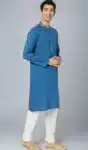 In-Sattva Men_s Embroidered Long Kurta Tunic Traditional Indian Ethnic Wear with Banded Collar & Placket – AP030225 -1