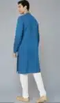 In-Sattva Men_s Embroidered Long Kurta Tunic Traditional Indian Ethnic Wear with Banded Collar & Placket – AP030225 -1