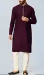 SK132 Men_s Maroon Kurta Pajama Set Wedding & Party Wear Indian Ethnic Kurta Suit – AP030725 – 1 (1)