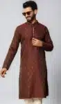 SK140 Men_s Maroon Kurta Pajama Set Traditional Indian Wedding & Party Wear Ethnic Suit – AP030625 -1 (3)