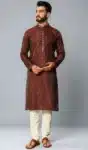 SK140 Men_s Maroon Kurta Pajama Set Traditional Indian Wedding & Party Wear Ethnic Suit – AP030625 -1 (3)