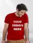Dark Red Premium Cotton Custom Printed T-Shirts (1)