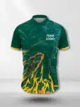 Green & Fire Graphics Custom Cricket Team Jerseys Main