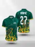 Green & Fire Graphics Custom Cricket Team Jerseys Main