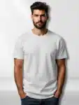 Light Grey Premium Cotton Custom Printed T-Shirts (1)