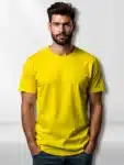 Yellow Premium Cotton Custom Printed T-Shirts (1)