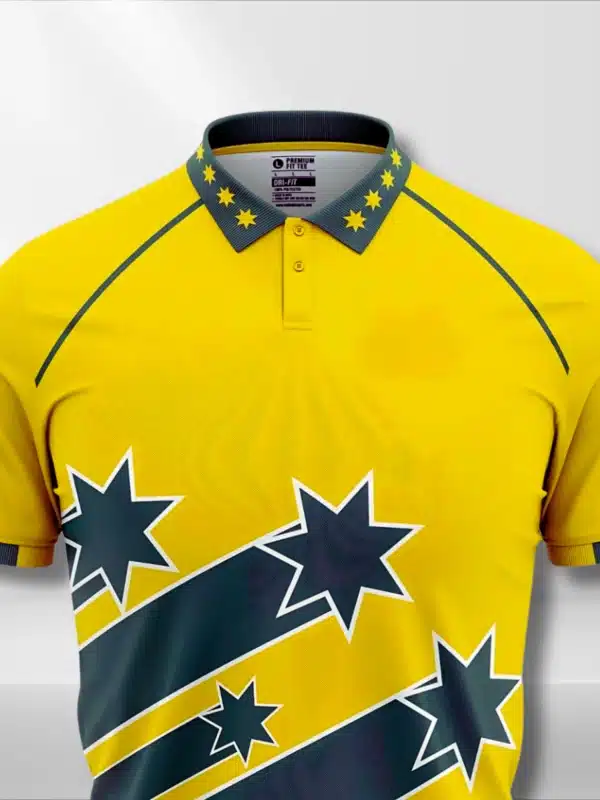 Australia T20 World Cup 1999 Cricket Jersey (5) Australia T20 World Cup Cricket Jersey 1999 Half Sleeves coller