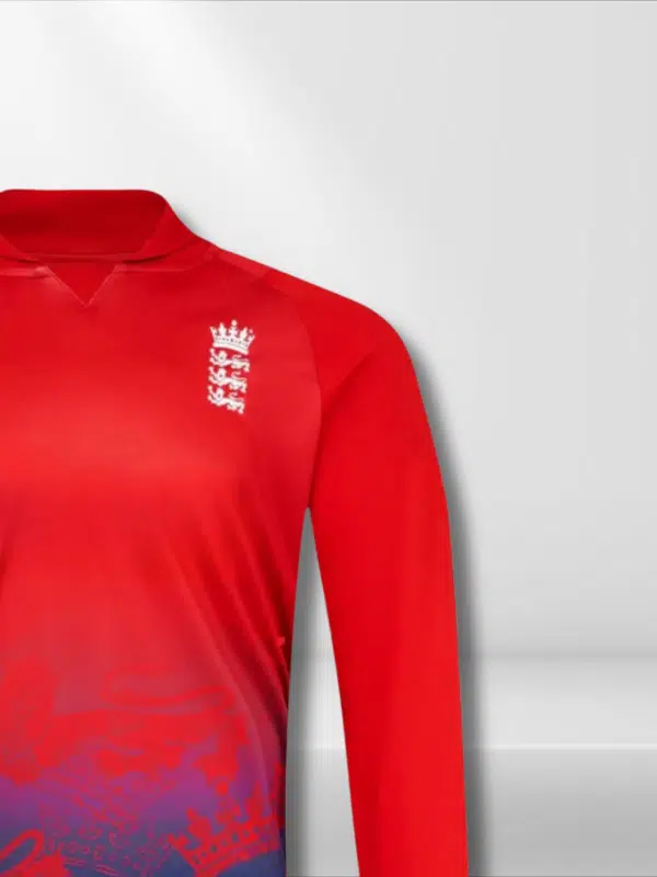 England Red T20 Cricket Fan Jersey Full Sleeves (4) England Red T20 Cricket Fan Jersey Full Sleeves Hand