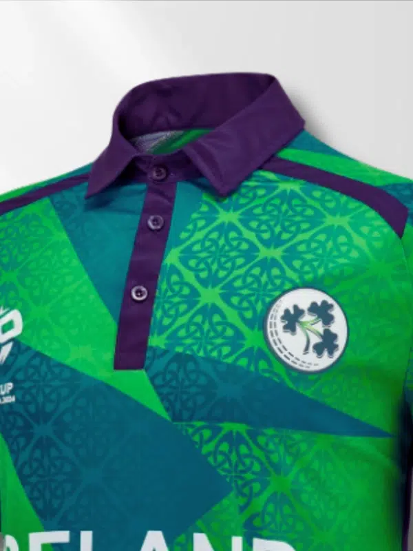 Ireland T20 World Cup Jersey 2024 Half Sleeves (5) Ireland T20 World Cup Jersey 2024 collar