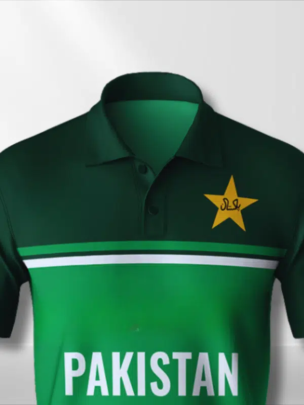 Pakistan ODI Cricket Fan Jersey 2022 Half Sleeves (5) Pakistan ODI Cricket Fan Jersey 2022 Collar